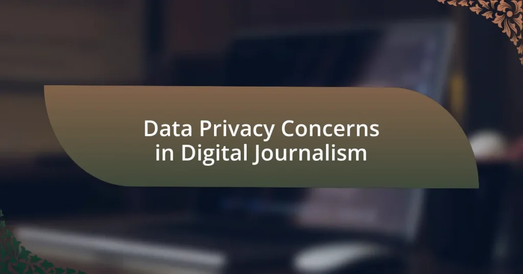 Data Privacy Concerns in Digital Journalism