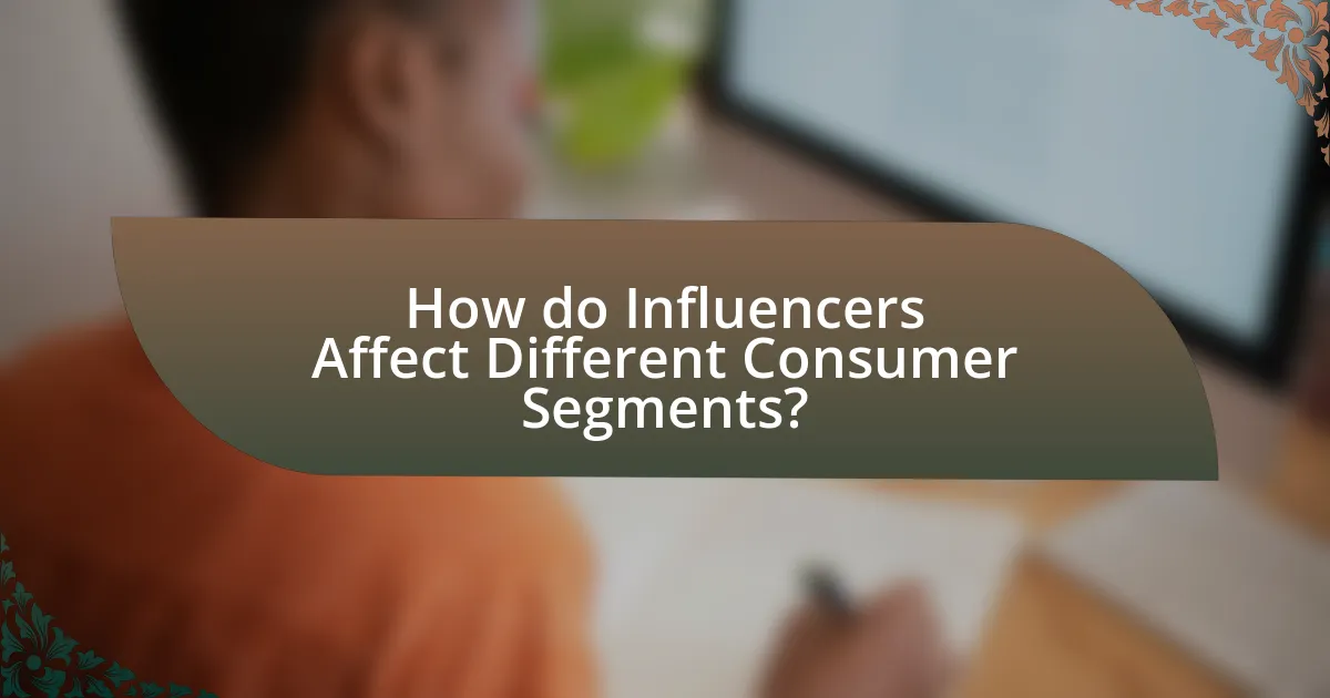 How do Influencers Affect Different Consumer Segments?