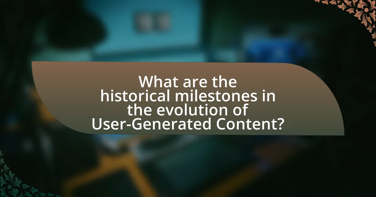 What are the historical milestones in the evolution of User-Generated Content?