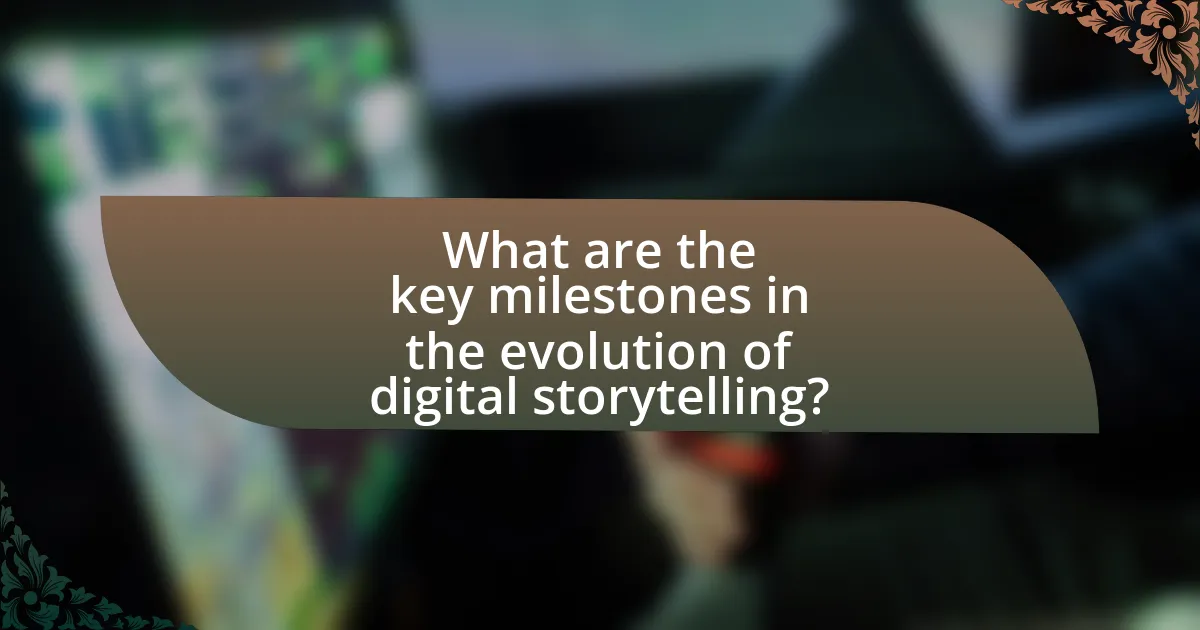 What are the key milestones in the evolution of digital storytelling?