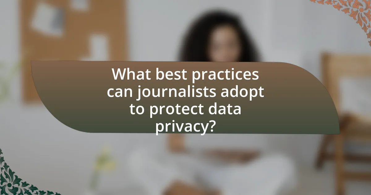 What best practices can journalists adopt to protect data privacy?