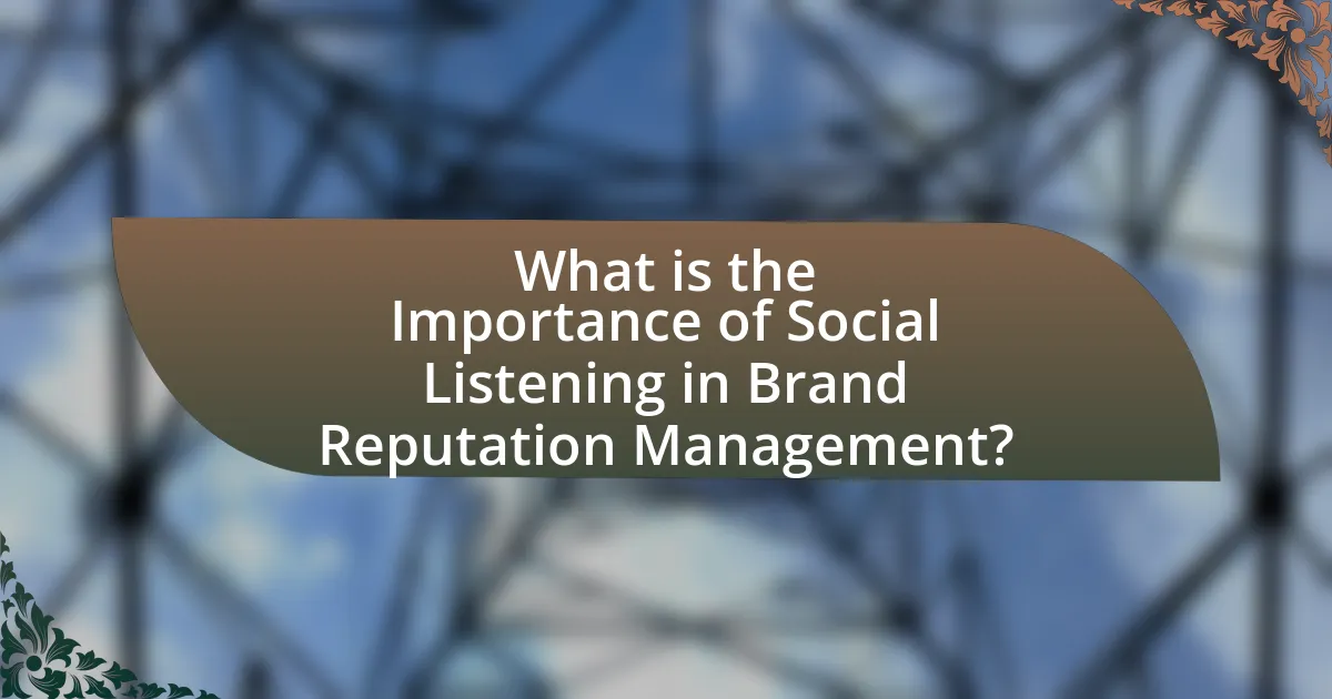 What is the Importance of Social Listening in Brand Reputation Management?